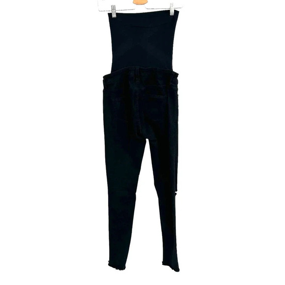 Blanqi Denim‎ Maternity Belly Support Skinny Jeans Black Knee Slit Wash Size 2 - Picture 5 of 9